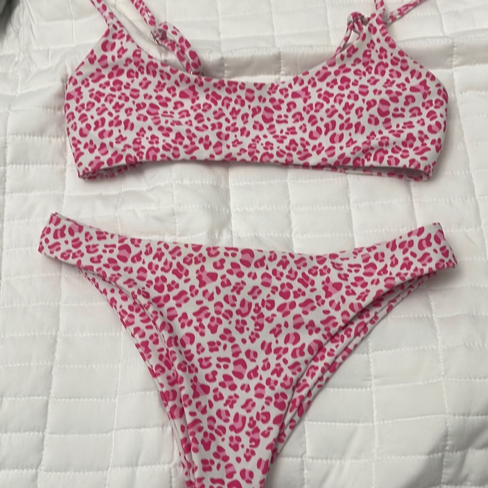 pink cheetah print swimsuit